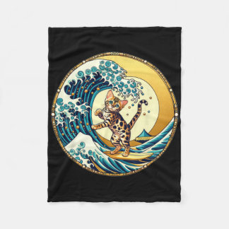 Funny Surf Board Great Wave Kanagawa Surfing - Ben Fleece Blanket