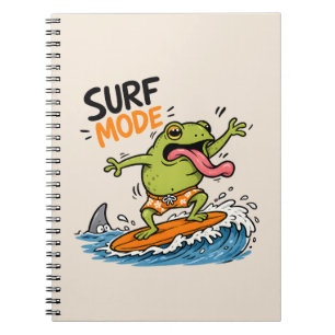 Funny Surf Mode Frog Silly Frog Summer Notebook