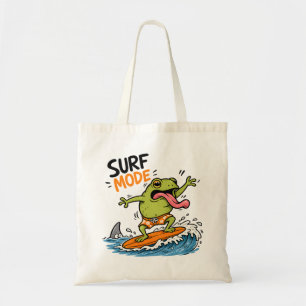 Funny Surf Mode Frog Silly Frog Summer Tote Bag