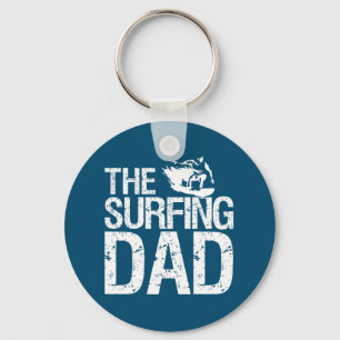 Funny Surfing Dad Surfer Father's Day Keychain