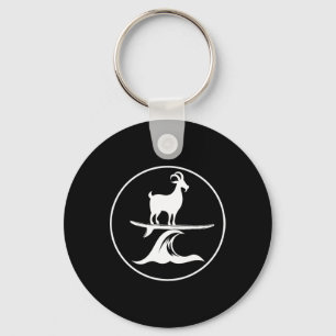 Funny Surfing Goat Cool Kids Farm Animal Goats Gif Keychain