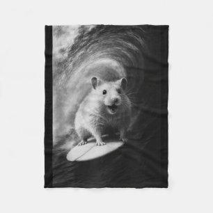 Funny surfing hamster selfie animal tank toppng fleece blanket