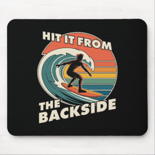 Funny Surfing Hit It Ckside Goofy Foot Surfer Retr Mouse Pad