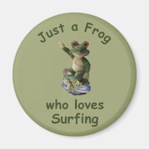 Funny surfing Kawai frog Magnet