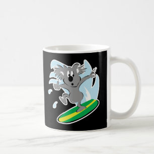 funny surfing koala bear coffee mug