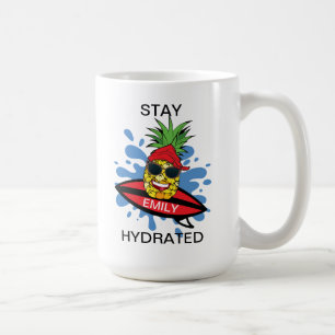 Funny Surfing Pineapple Coffee Mug
