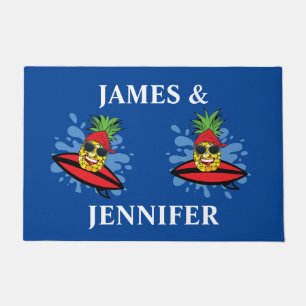 Funny Surfing Pineapples Doormat