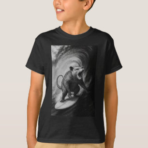 Funny Surfing Possum Selfie On Surfboard Beach Ani T-Shirt