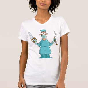 Funny Surgeon Cartoon Hilarious Medical Humour T-Shirt