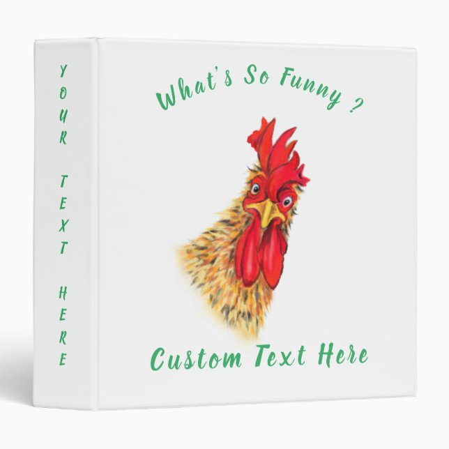 Funny Surprised Curious Rooster - What's So Funny  Binder (Front/Spine)