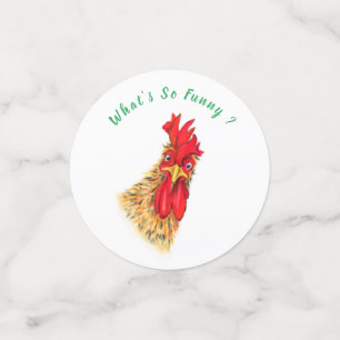 Funny Surprised Curious Rooster - What's So Funny Confetti