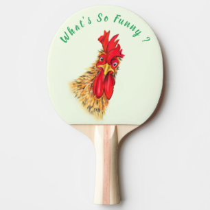 Funny Surprised Curious Rooster - What's So Funny  Ping Pong Paddle