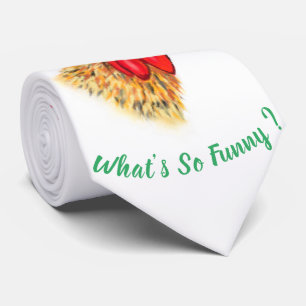 Funny Surprised Curious Rooster - What's So Funny  Tie