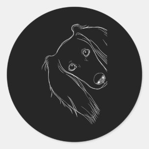 Funny Surprised Dog Saluki  Classic Round Sticker