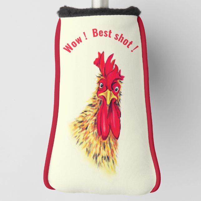 Funny Surprised Roaster Golf Head Cover Your Text (Rotate 90)