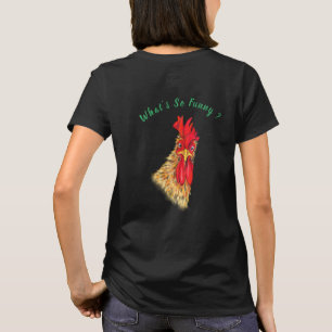 Funny Surprised Rooster T-Shirt - Custom Text