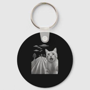 Funny Surprised Scared Cat Selfie With Bigfoot And Keychain