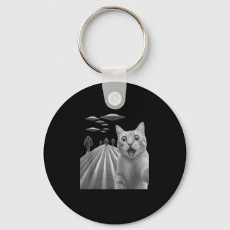 Funny Surprised Scared Cat Selfie With Bigfoot And Keychain