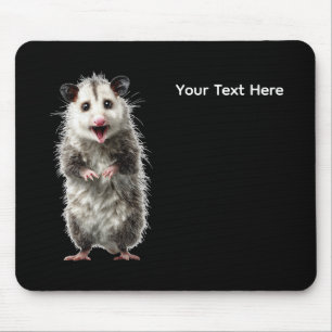 Funny Surprised Shocked Opossum  Mouse Pad
