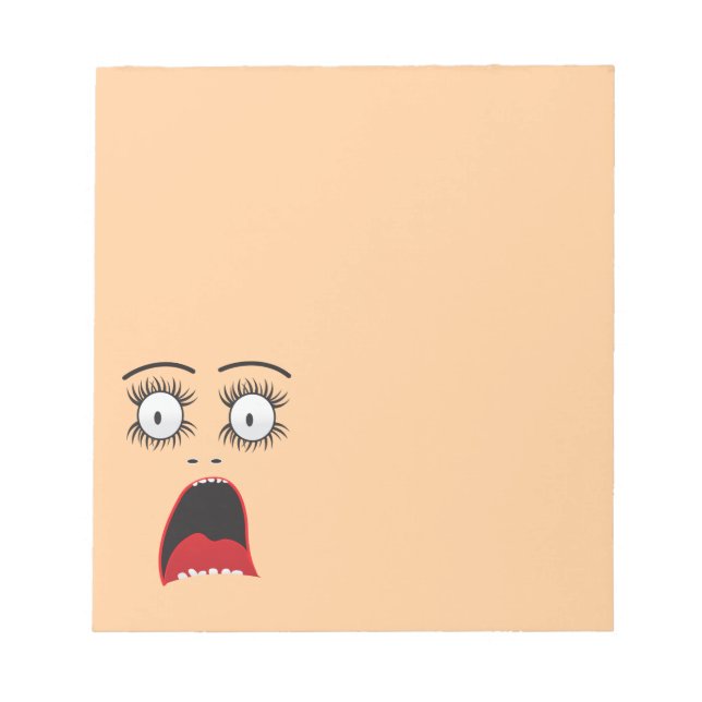 Funny Surprized lady face Notepad (Front)