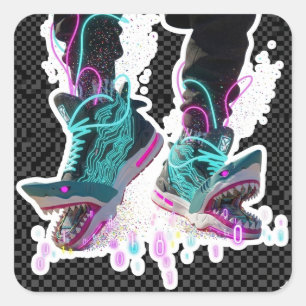 Funny Surreal Italian Meme Art - Abstract Brainrot Square Sticker