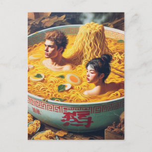 Funny Surreal Ramen Hot Tub Postcard