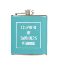 Funny Survived Daughter's Wedding Aqua and White