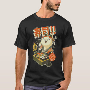 Funny Sushi Cat Chef T-Shirt