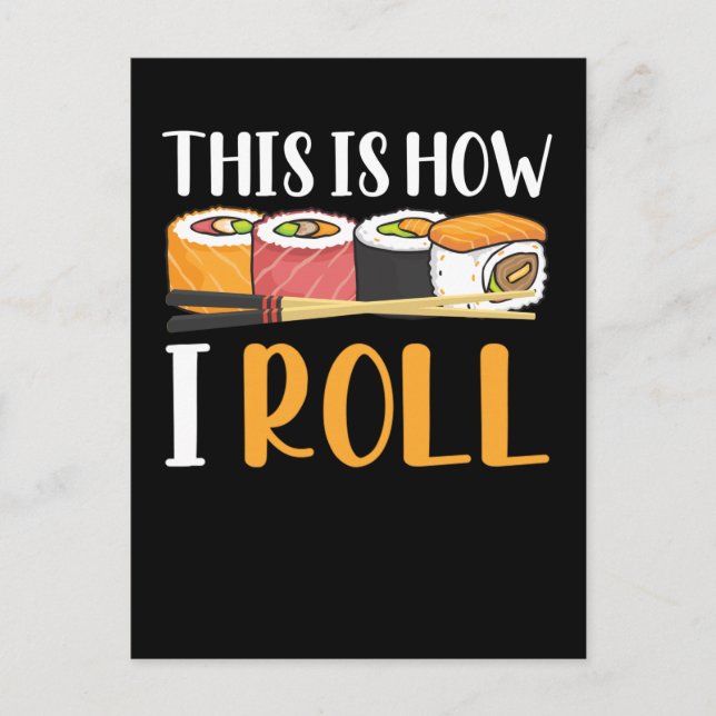 Funny Sushi Maker Witty Japanese Food Maki Postcard (Front)