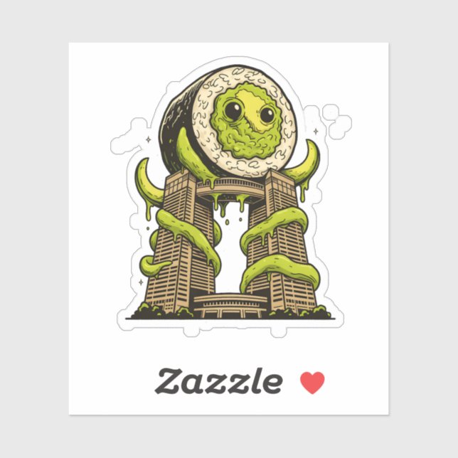 Funny Sushi Monster Kaiju Urban Attack Design (Sheet)