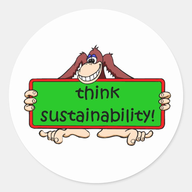 funny sustainability classic round sticker (Front)