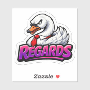 Funny Swan Regards Office Sarcasm Sticker