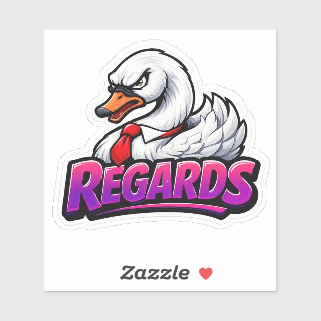Funny Swan Regards Office Sarcasm Sticker (Feuille)