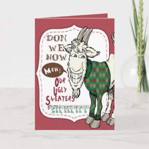 FUNNY Sweater Meh Chèvre Carte de Noël