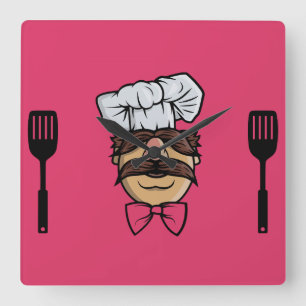Funny Swedish Chef Square Wall Clock