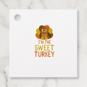 Funny Sweet Turkey Family Matching Thanksgiving  Favour Tags