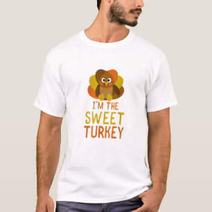 Funny Sweet Turkey Family Matching Thanksgiving  T-Shirt