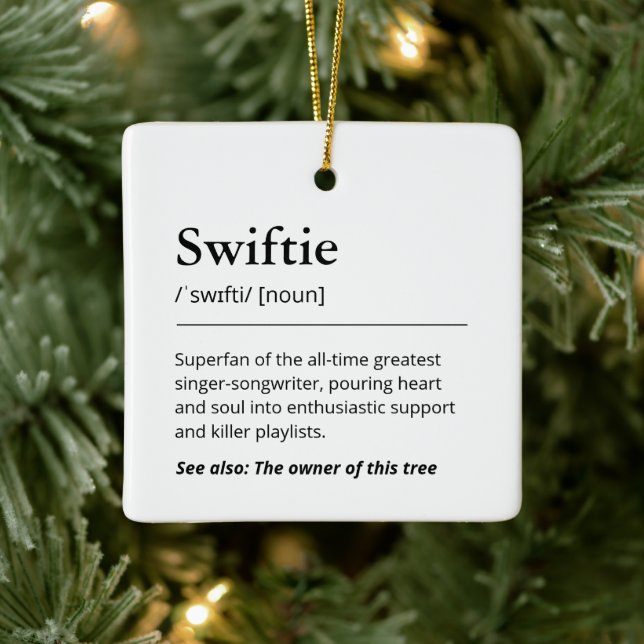 Funny Swiftie Definition Nordic Tree Holiday Ceramic Ornament (Tree)
