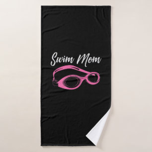 Funny Swim Mom Gift Cute Swimmer Girls Bath Towel