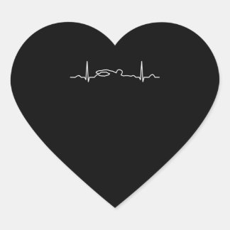 Funny Swimmer Heartbeat Apparel, Swimming Fan Mens Heart Sticker