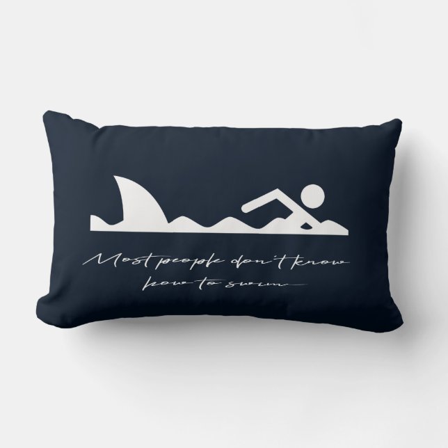 Funny Swimmer Swimming Shark Sarcasm Lover Gift Lumbar Pillow (Front)