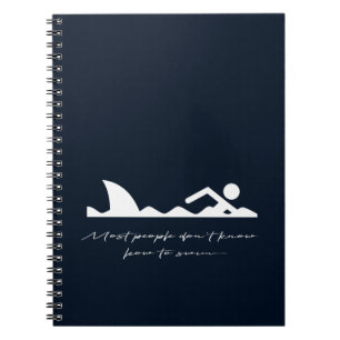 Funny Swimmer Swimming Shark Sarcasm Lover Gift Notebook