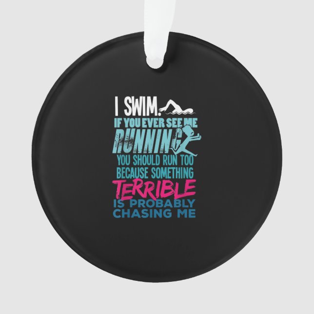 Funny Swimming Gift  A Swimmer Ornament (Front)