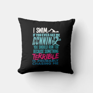 Funny Swimming Gift A Swimmer Throw Pillow