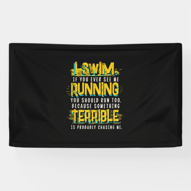 Funny Swimming Gift For Swimmer Banner (Horizontal)