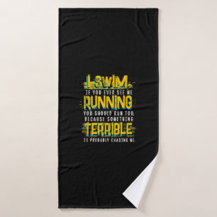 Funny Swimming Gift For Swimmer Bath Towel