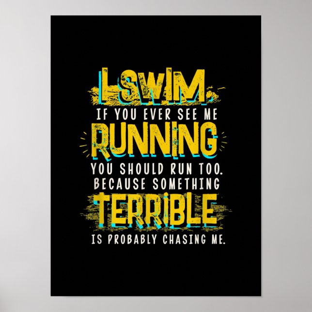 Funny Swimming Gift For Swimmer Poster (Front)