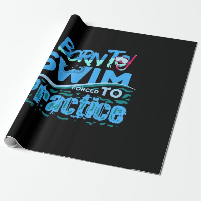 Funny Swimming Gift  Swimming Design Wrapping Paper (Unrolled)