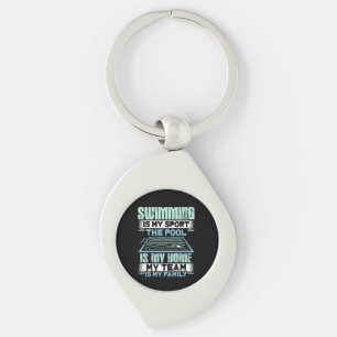 Funny Swimming Quote Keychain