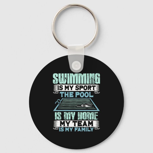 Funny Swimming Quote Keychain (Front)